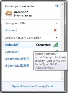 Windows wireless connections