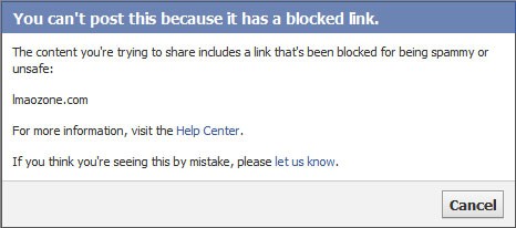 facebook url blocked message